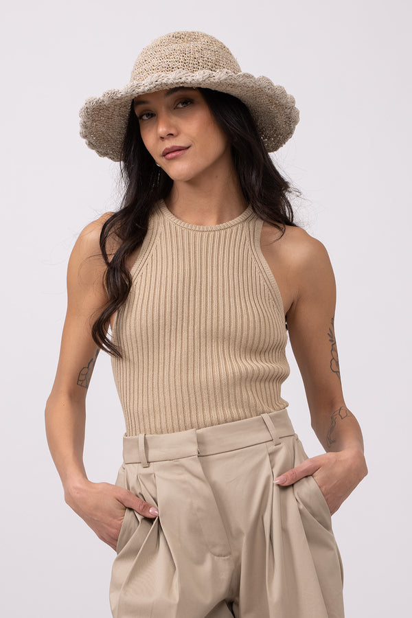 SUN HAT - HEMP W/DETAIL