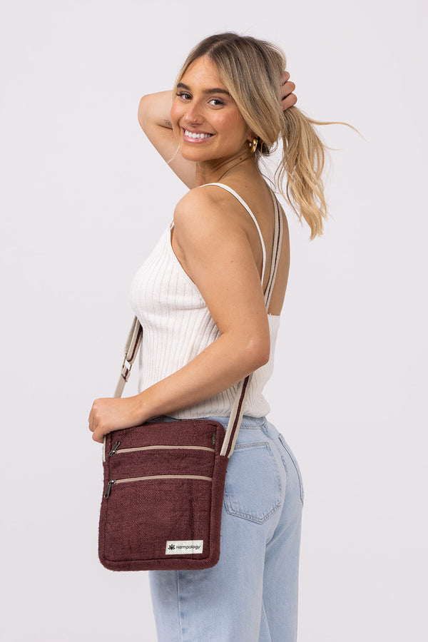 LONG CROSS BODY SLING BAG - MAROON