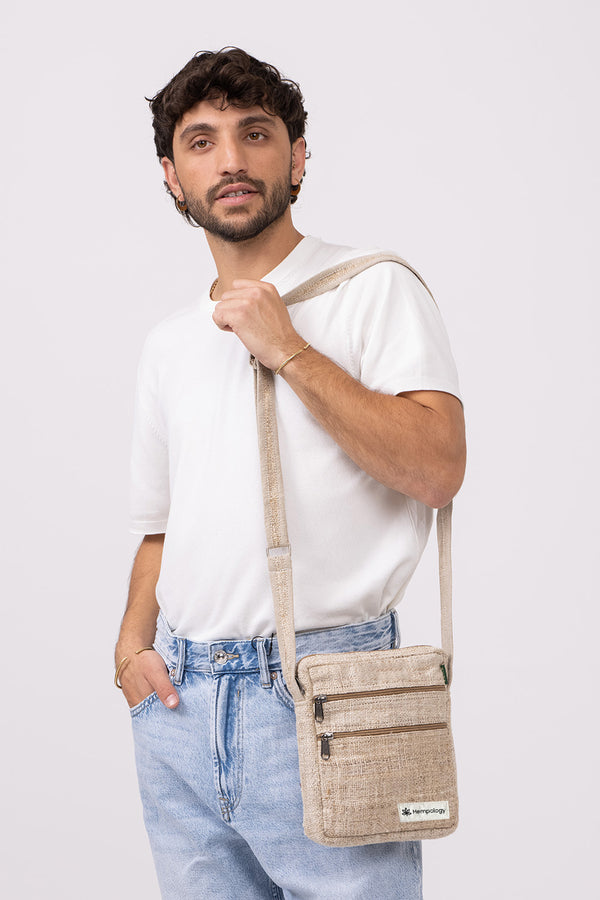 LONG CROSS BODY SLING BAG - BEIGE