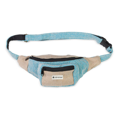 BELT BAG - NATURAL & BABY BLUE